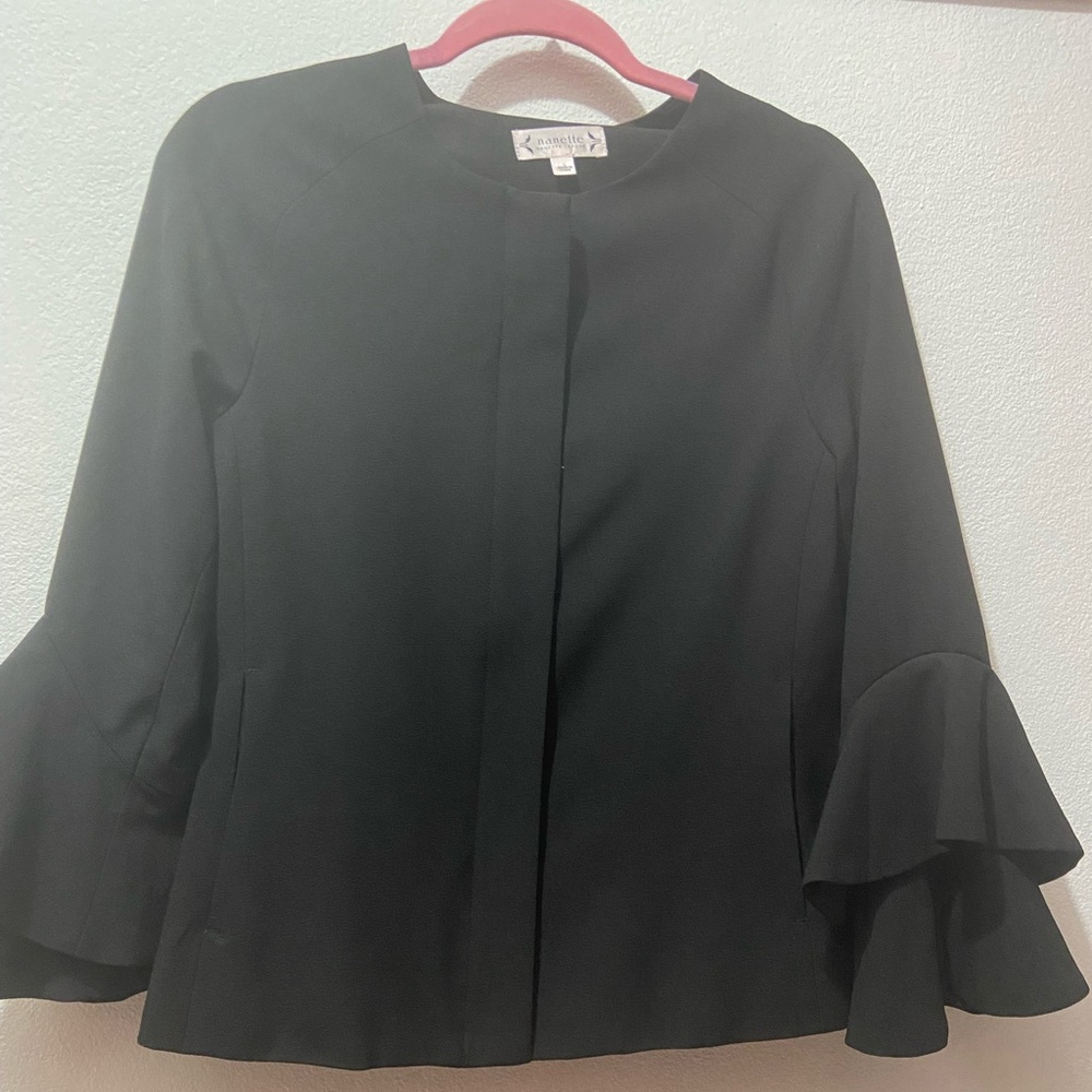 🌑Ruffle sleeves jacket